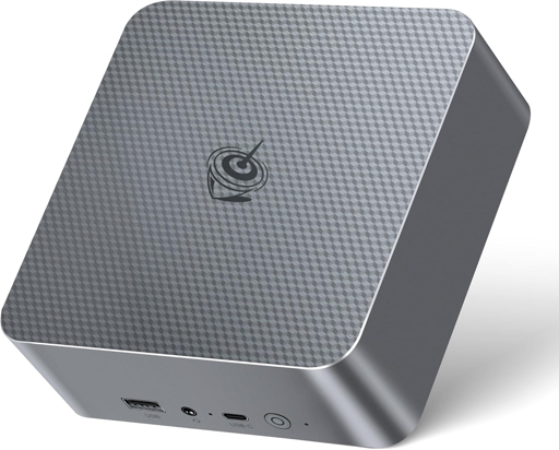 Amazon product image for the Beelink EQi12, a small rounded cube of a mini pc